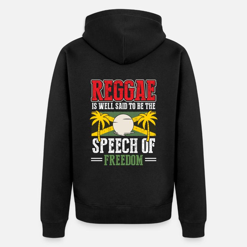 Musique rasta Jamaïque rastafarienne - Veste à capuche bio Premium Unisexe - noir