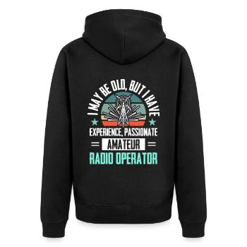 Amateur Spektrum Hobbyist Radio Analyzer - Unisex Premium Bio Zip Hoodie - Schwarz - Hinten - Nico (187cm)