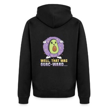 Avocado design for vegetarians and vegans - Unisex Premium Organic Zip Hoodie - black - Back - Nico (187cm)