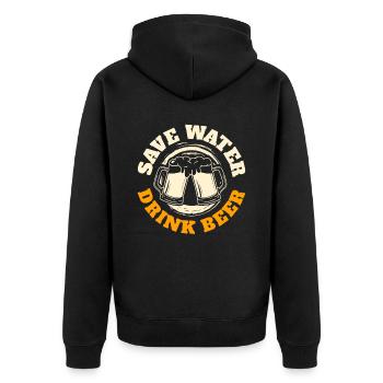 Brasseur de bière - Veste à capuche bio Premium Unisexe - noir - Dos - Nico (187cm)