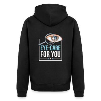 Optometrie Augenarzt - Unisex Premium Bio Zip Hoodie - Schwarz - Hinten - Nico (187cm)