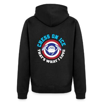 Curling - Unisex Premium Bio Zip Hoodie - Schwarz - Hinten - Nico (187cm)