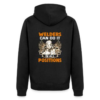 Conception de slogan de soudeur pour les métallurgistes - Veste à capuche bio Premium Unisexe - noir - Dos - Nico (187cm)
