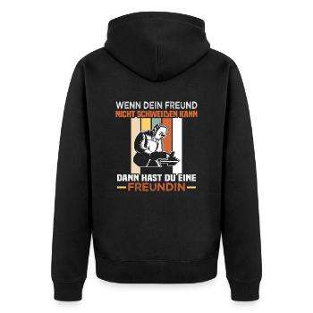 Welder slogan design for metal workers - Unisex Premium Organic Zip Hoodie - black - Back - Nico (187cm)