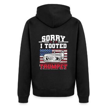 Jazz Marching Band Trompetenspieler - Unisex Premium Bio Zip Hoodie - Schwarz - Hinten - Nico (187cm)