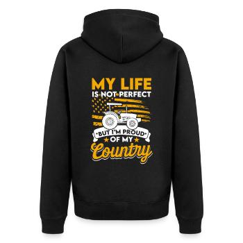 Musique country Sud-Ouest - Veste à capuche bio Premium Unisexe - noir - Dos - Nico (187cm)