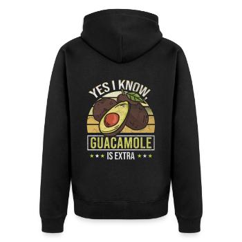 Food Fruit Vegetarian Avocado Holder - Unisex Premium Organic Zip Hoodie - black - Back - Nico (187cm)