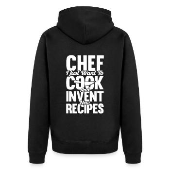 Chef Saying Gift Funny Chef - Unisex Premium Organic Zip Hoodie - black - Back - Nico (187cm)