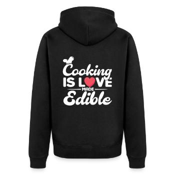 Chef Saying Gift Funny Chef - Unisex Premium Organic Zip Hoodie - black - Back - Nico (187cm)