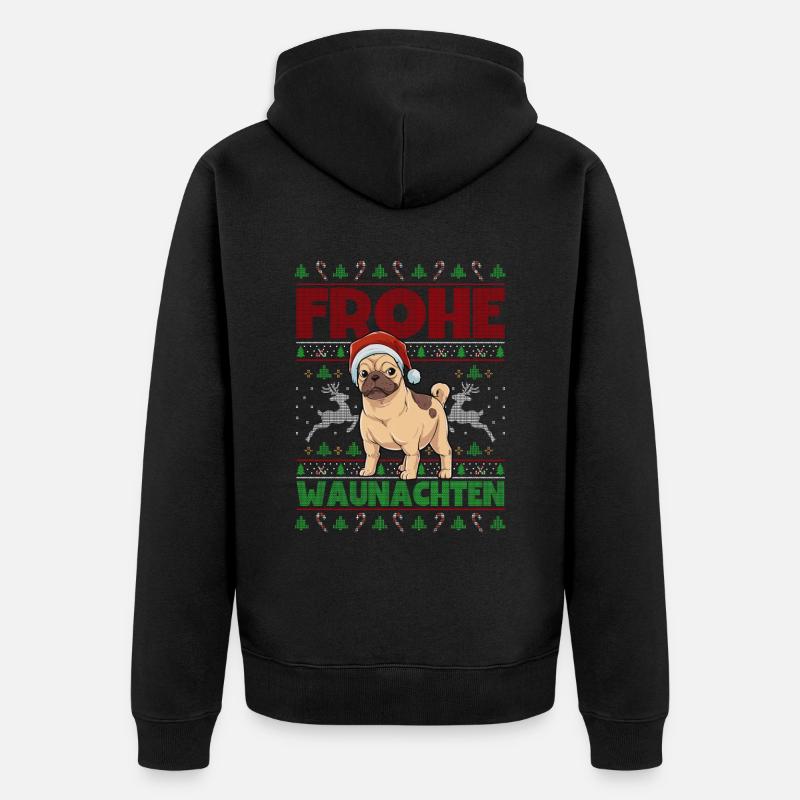 Frohe Weihnachten Mobs - Unisex Premium Bio Zip Hoodie - Schwarz
