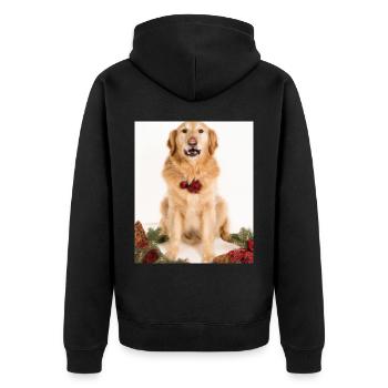 Couronne de l’Avent Golden Retriever des chiens de Noël - Veste à capuche bio Premium Unisexe - noir - Dos - Nico (187cm)