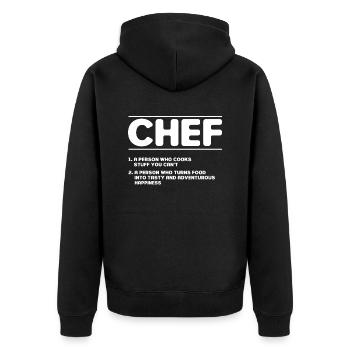 Chef saying gift funny cook - Unisex Premium Organic Zip Hoodie - black - Back - Nico (187cm)