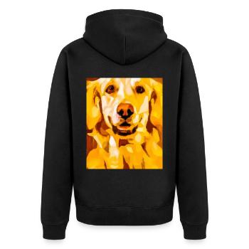 Golden Retriever Portrait Cubisme Chien - Veste à capuche bio Premium Unisexe - noir - Dos - Nico (187cm)