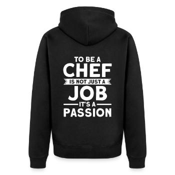 Chef saying gift funny cook - Unisex Premium Organic Zip Hoodie - black - Back - Nico (187cm)