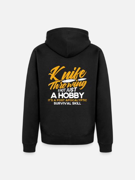 Messerwurfscheibe Geschenk Messerwerfer - Unisex Premium Bio Zip Hoodie - Schwarz