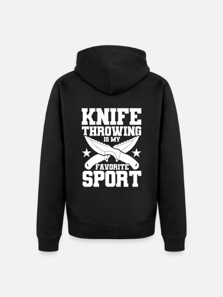 Messerwurfscheibe Geschenk Messerwerfer - Unisex Premium Bio Zip Hoodie - Schwarz