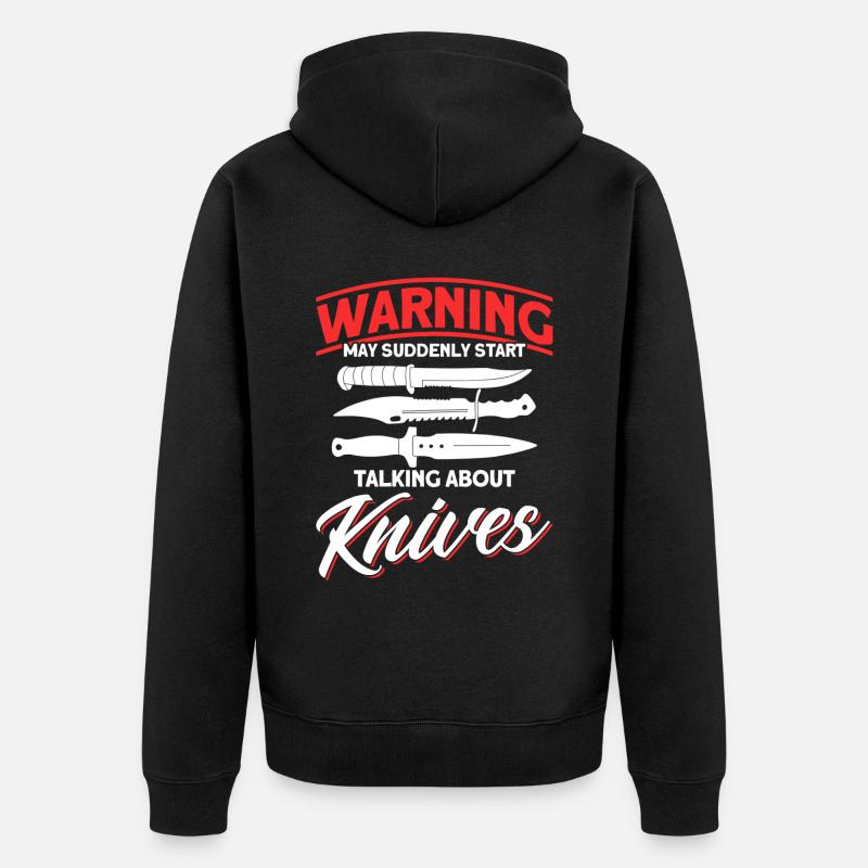 Messerwurfscheibe Geschenk Messerwerfer - Unisex Premium Bio Zip Hoodie - Schwarz