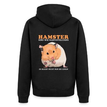 Hamster Nain Hamster Golden Hamster Cadeau - Veste à capuche bio Premium Unisexe - noir - Dos - Nico (187cm)