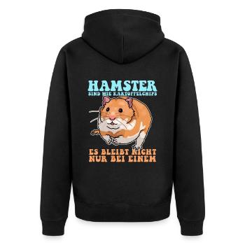 Hamster Golden Hamster Hamster Nain Cadeau - Veste à capuche bio Premium Unisexe - noir - Dos - Nico (187cm)