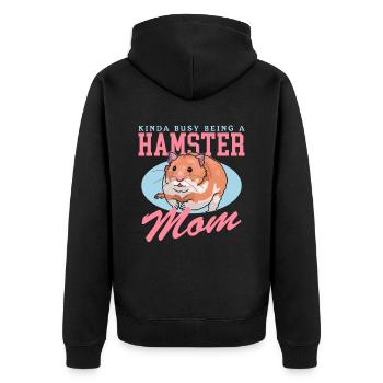 Hamster Maman | Hamster nain Cadeau de hamster doré - Veste à capuche bio Premium Unisexe - noir - Dos - Nico (187cm)