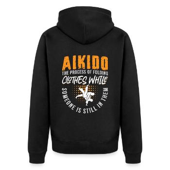 Aikido Le Processus Combattant Arts Martiaux Samouraï - Veste à capuche bio Premium Unisexe - noir - Dos - Nico (187cm)