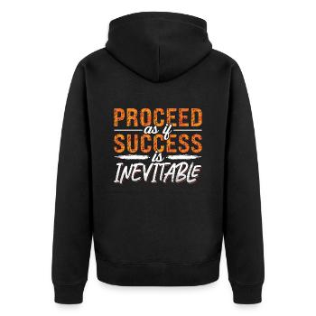 Aikido Proceed As If Success Fighter Martial Arts - Unisex Premium Bio Zip Hoodie - Schwarz - Hinten - Nico (187cm)