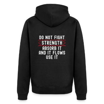 Wing Chun Ne Combattez pas la force Combattant Kung Fu - Veste à capuche bio Premium Unisexe - noir - Dos - Nico (187cm)
