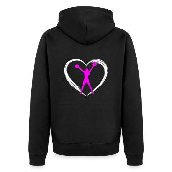 cheerleading love - Unisex Premium Organic Zip Hoodie - black - Back - Nico (187cm)