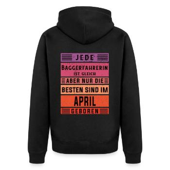 Bagger-Fahrer Geburtstag April geboren - Unisex Premium Bio Zip Hoodie - Schwarz - Hinten - Nico (187cm)