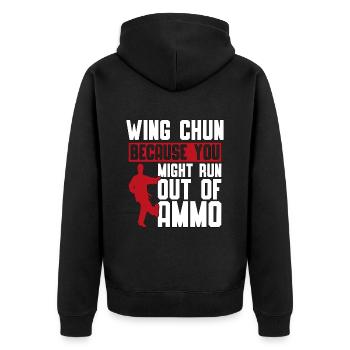 Wing Chun parce que vous pourriez courir combat fighter - Veste à capuche bio Premium Unisexe - noir - Dos - Nico (187cm)