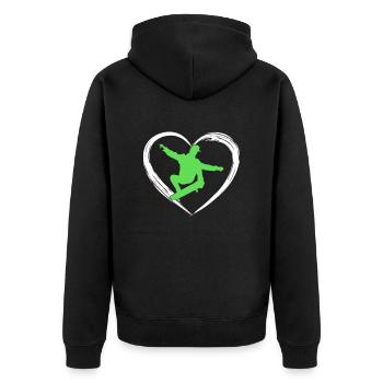 skaten love - Unisex Premium Bio Zip Hoodie - Schwarz - Hinten - Nico (187cm)