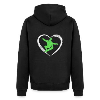 skaten love - Unisex Premium Bio Zip Hoodie - Schwarz - Hinten - Nico (187cm)
