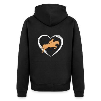 Horse riding love - Unisex Premium Organic Zip Hoodie - black - Back - Nico (187cm)
