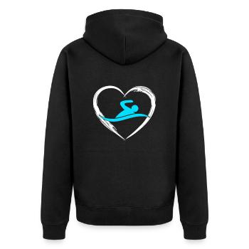 Amour de la natation - Veste à capuche bio Premium Unisexe - noir - Dos - Nico (187cm)