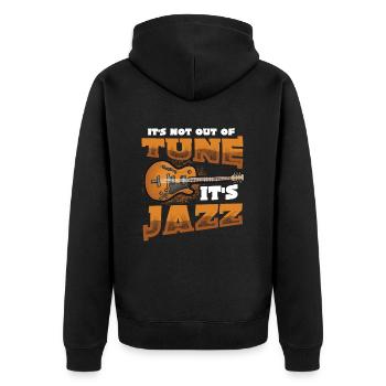 Es Ist Nicht Verstimmt, Es Ist Jazz - Jazz Band - Unisex Premium Bio Zip Hoodie - Schwarz - Hinten - Nico (187cm)