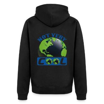 Nicht sehr coole Erdschutz-Support-Zitate - Unisex Premium Bio Zip Hoodie - Schwarz - Hinten - Nico (187cm)