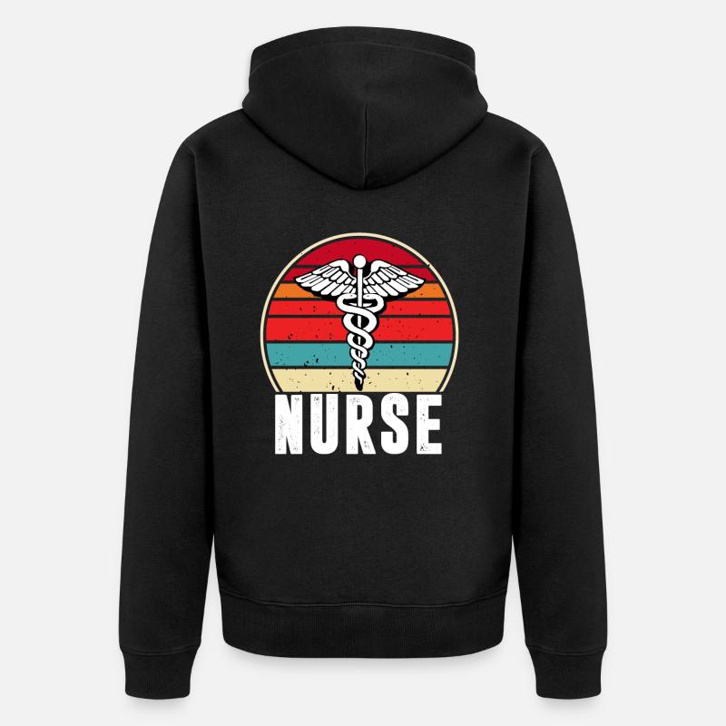 Citations d’infirmières et infirmiers - Veste à capuche bio Premium Unisexe - noir