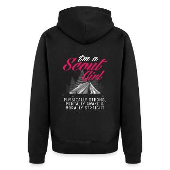 Pfadfinder Mädchen - Unisex Premium Bio Zip Hoodie - Schwarz - Hinten - Nico (187cm)