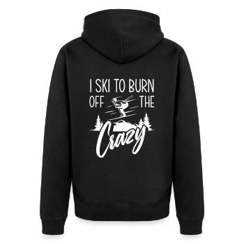 Fun Skiing Skier Gift - Unisex Premium Organic Zip Hoodie - black - Back - Nico (187cm)