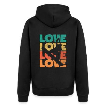 Snowboard Liebe Snowboarder Geschenk - Unisex Premium Bio Zip Hoodie - Schwarz - Hinten - Nico (187cm)