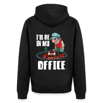 Steam Train Driver Trainspotting - Unisex Premium Organic Zip Hoodie - black - Back - Nico (187cm)