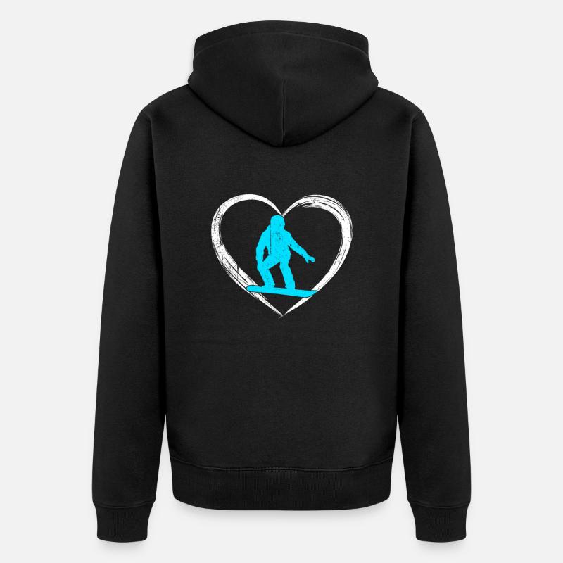 l’amour du snowboard - Veste à capuche bio Premium Unisexe - noir