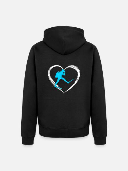 amour de la plongée - Veste à capuche bio Premium Unisexe - noir