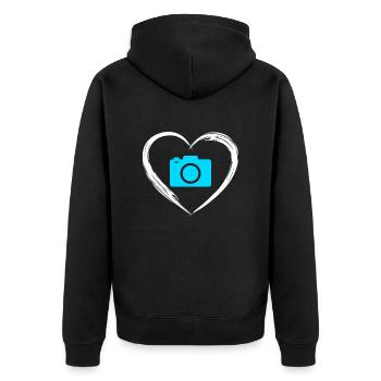 L’amour de la photographie - Veste à capuche bio Premium Unisexe - noir - Dos - Nico (187cm)