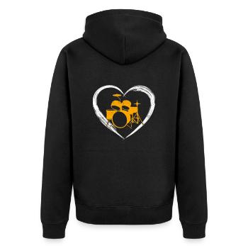 Drums love - Unisex Premium Organic Zip Hoodie - black - Back - Nico (187cm)