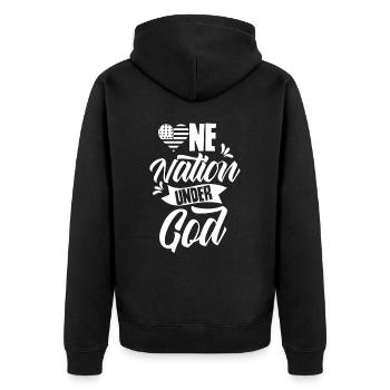 Une nation sous Dieu Américains Amérique États-Unis États-Unis - Veste à capuche bio Premium Unisexe - noir - Dos - Nico (187cm)