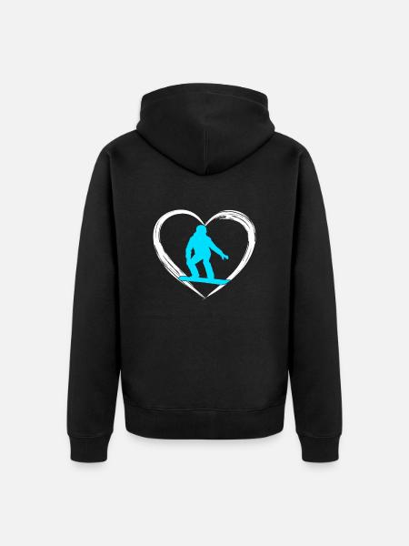 snowboarding love - Unisex Premium Bio Zip Hoodie - Schwarz