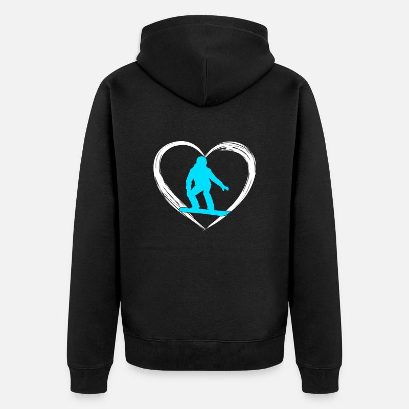 l’amour du snowboard - Veste à capuche bio Premium Unisexe - noir