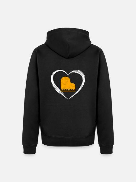 Klavier love - Unisex Premium Bio Zip Hoodie - Schwarz