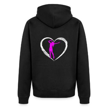 Singen love - Unisex Premium Bio Zip Hoodie - Schwarz - Hinten - Nico (187cm)
